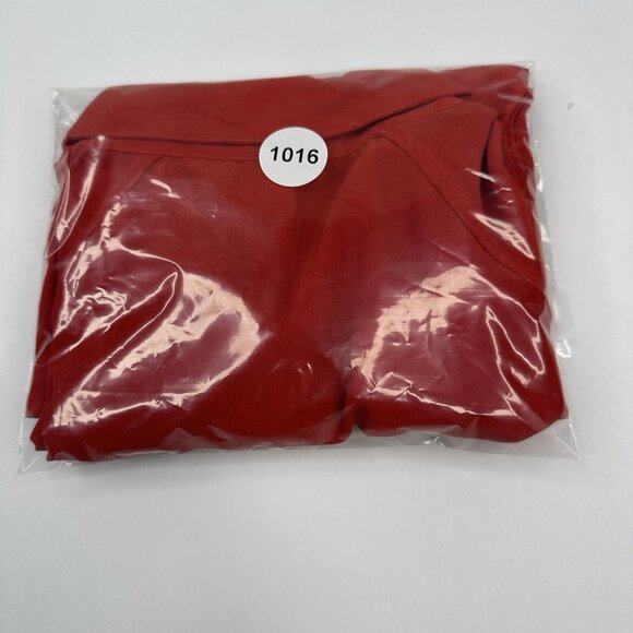Everlane Women's Red The Washable Silk Relaxed Designer Sleeveless Shirt L/C42 - Picture 11 of 11